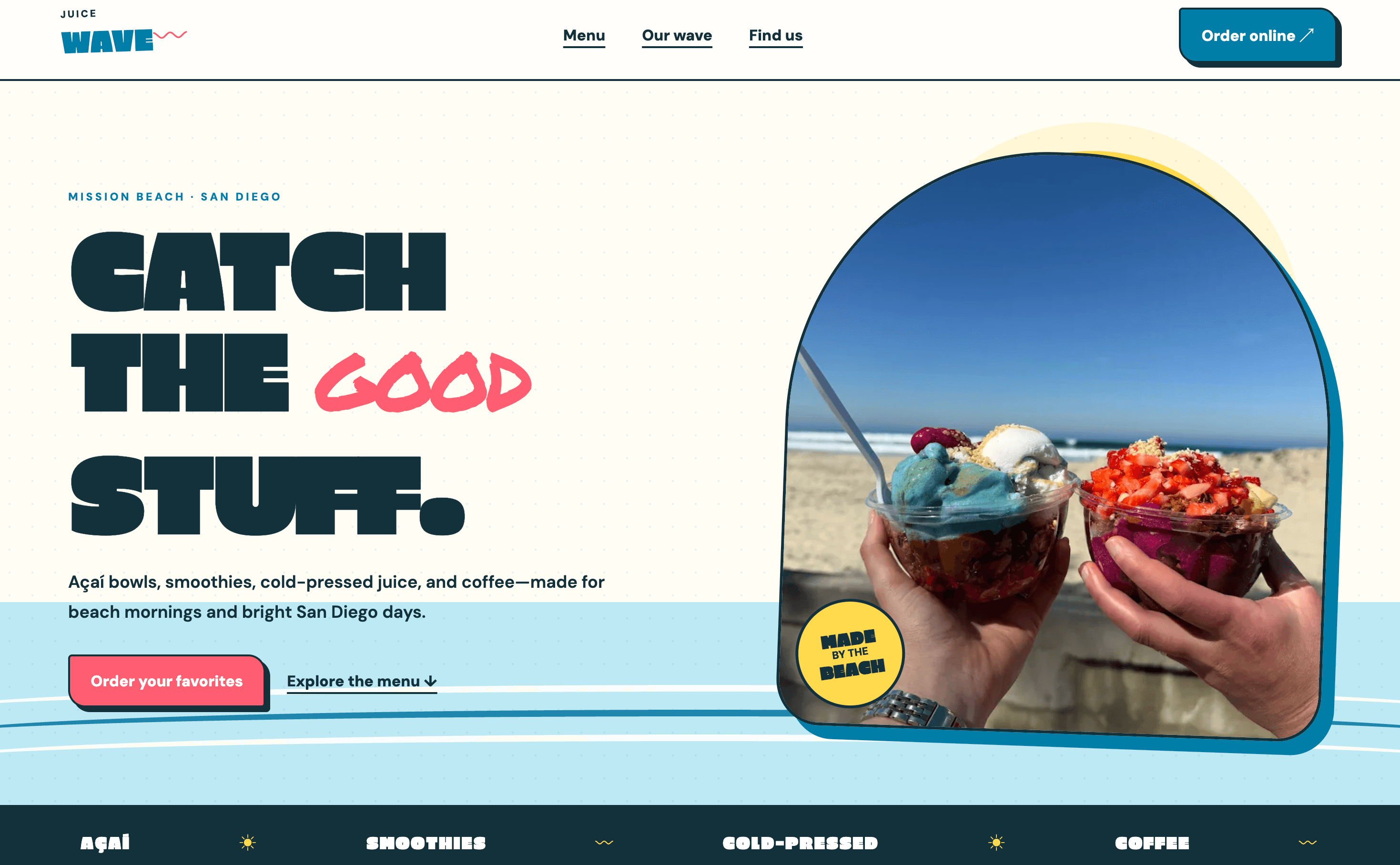 Juice Wave restaurant website demo design